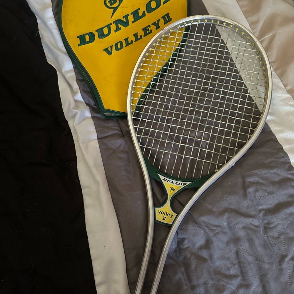 Dunlop Yellow and Green Tennis Racket